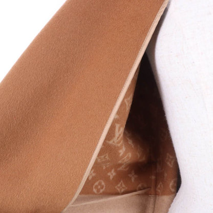 Louis Vuitton Wool Silk-blend Lined Monogram Belted Collarless Long Length Coat