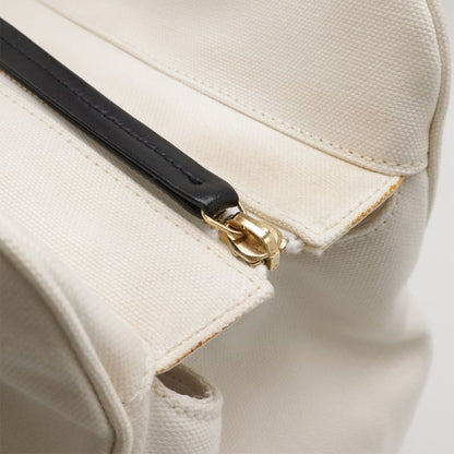 Chanel Coco Mark Marshmallow Bag Tote Bag Handbag Canvas Ivory White Black