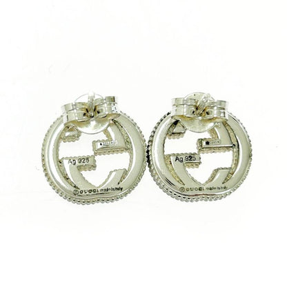 Gucci Silver Interlocking G Earrings 5.7g 925 Engraved 486779 Earrings