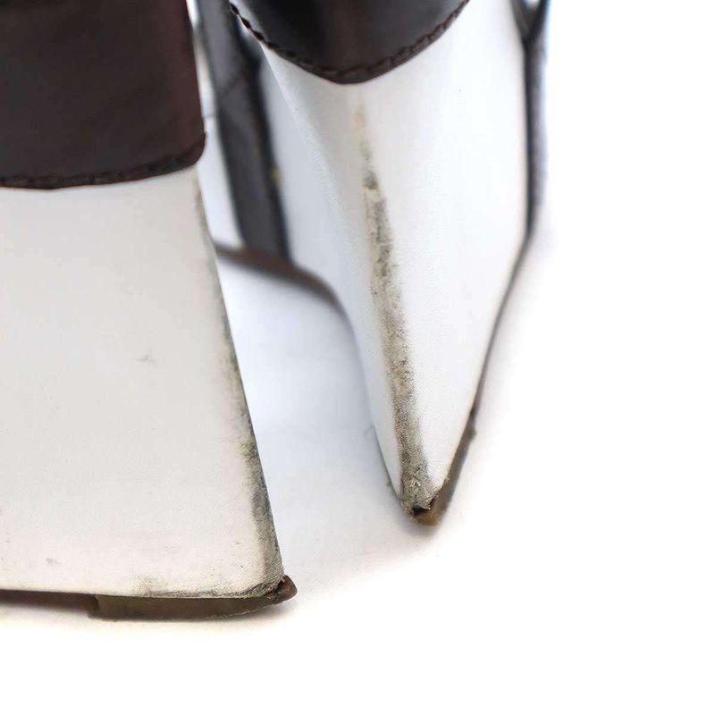 Celine Wedge Sole Strap Sandal White and Brown 36