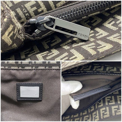 Fendi Tote Bag Brown Beige Zucchino 8bh068 Excellent Condition