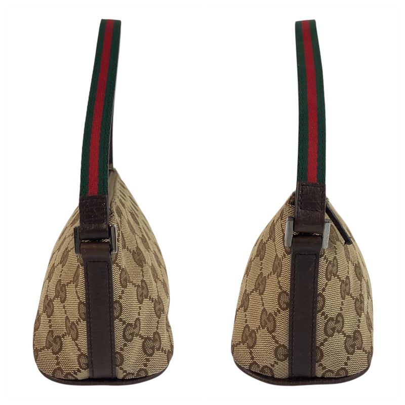 Gucci Sherry Line Beige Silver Hardware GG Canvas 141809 Handbag Accessory