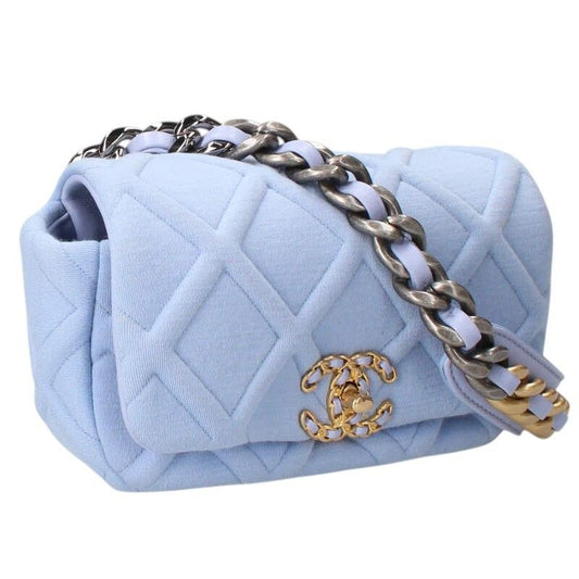 Chanel Jersey Mato Jersey Leather Strap Shoulder Bag Women