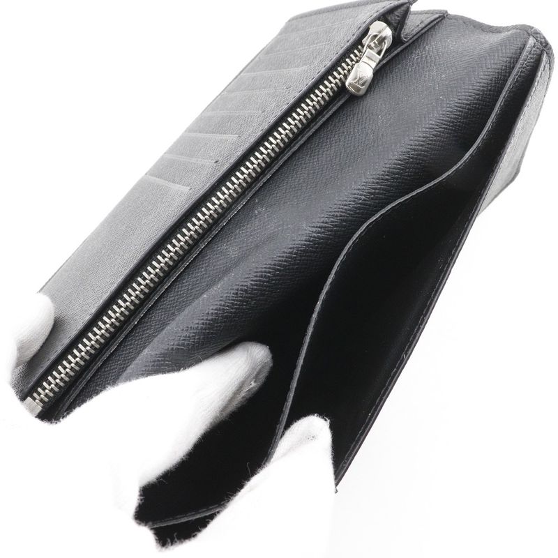 Louis Vuitton Portefeuille Brazza M30501 Taiga Noir Black Ta0138 Men's Long