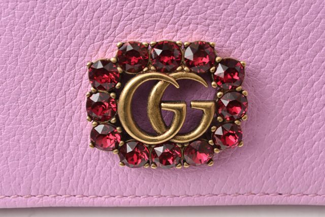 Unused Gucci Mini Wallet Coin Case Fold Wallet 499783 GG Marmont Rhinestone