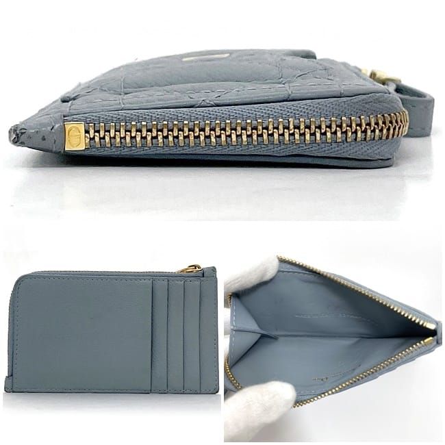 Christian Dior Coin Case Blue Lady Dior Excellent Condition Leather