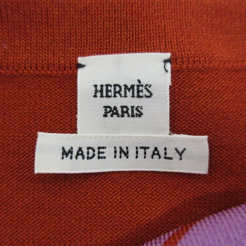 22ss Hermes Grand Tralala Twill Laine Short Sleeve Silk Cut and Sewn 2e2814do