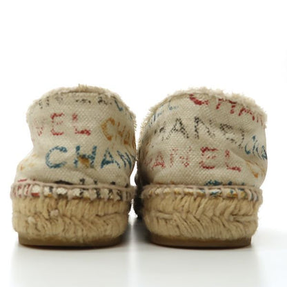 Chanel Espadrilles G29762 Linen #39 Hemp Logo Slip-on Flat Shoes Chanel