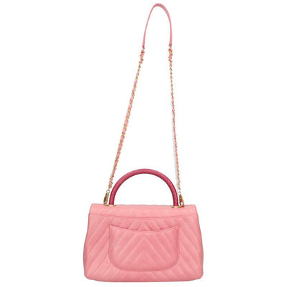 Chanel Coco Handle 29 Chevron Aged Calfskin Chain Shoulder Bag Women 29
