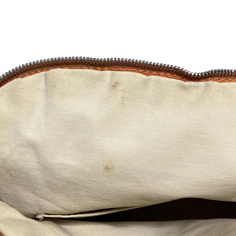 Hermes Pouch Bolide Pouch 25 Orange X Light Brown Leather