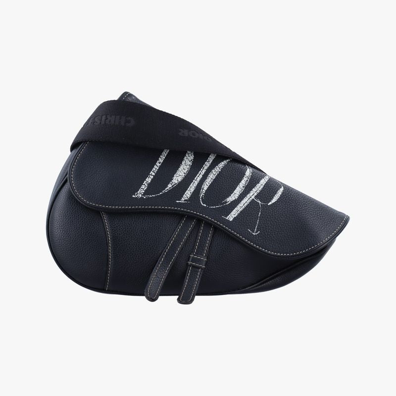 Christian Diorchristian Dior Saddle Bag Black Leather 06-bo-0199