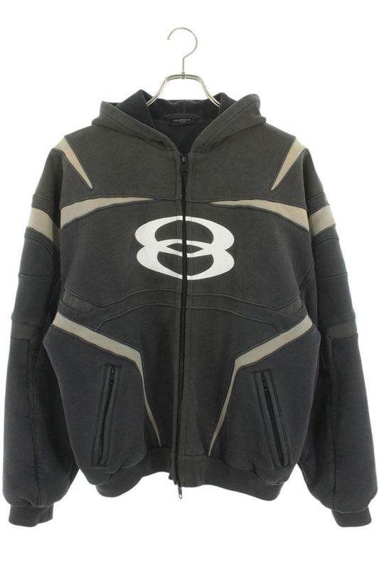 Balenciaga 790359 Tqvm2 Unity Sports ICON Biker Zip-up Hoodie Sports Icon Biker