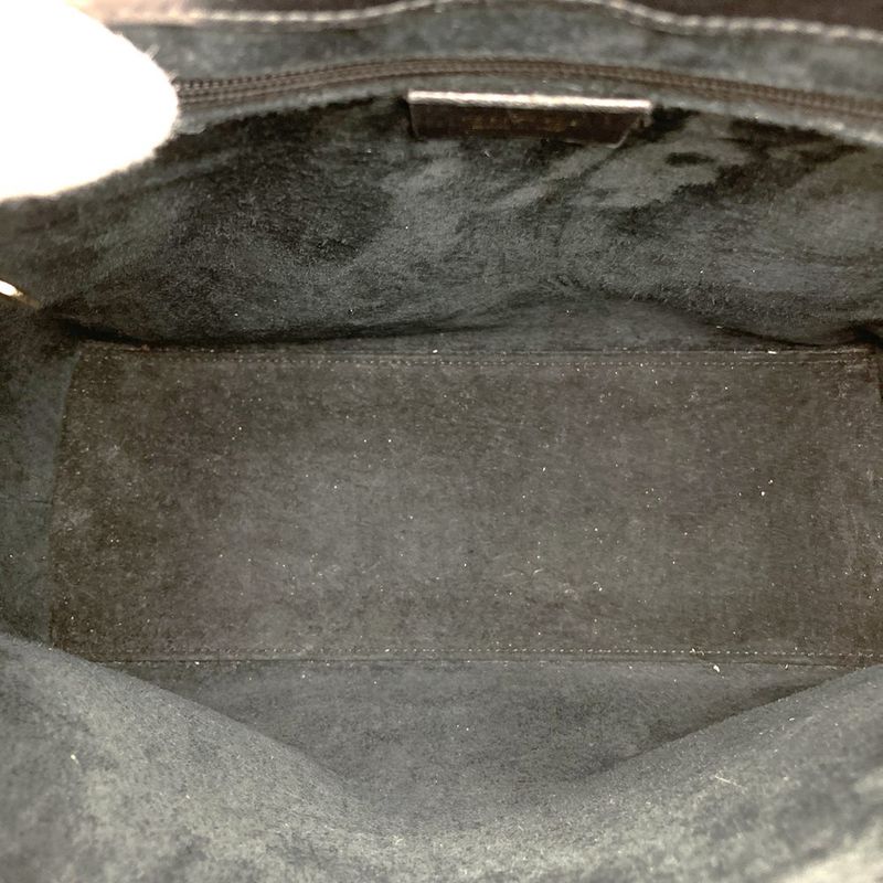 Gucci 001 1998 Handbag Bamboo 2WAY Leather Gold Hardware Black Ladies Formal