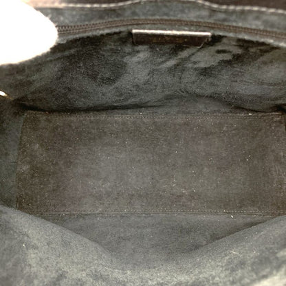 Gucci 001 1998 Handbag Bamboo 2WAY Leather Gold Hardware Black Ladies Formal