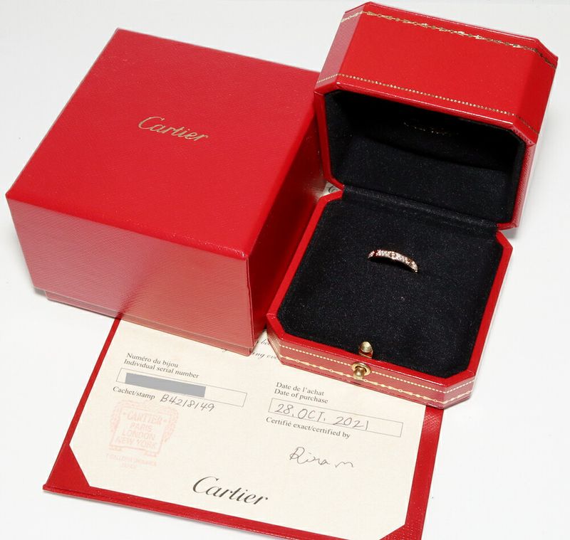 Cartier Ring 18K Pink Gold Diamond 56P Love Ring Small Model Width 26mm (010in)