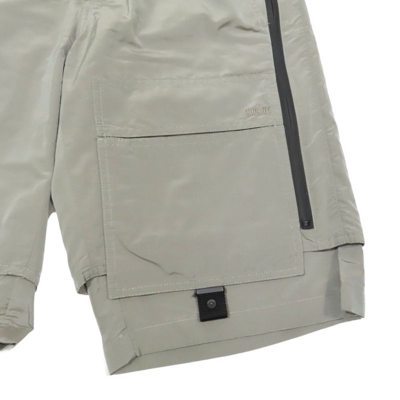 Unused 22ss DIOR Technical Ripstop Bermuda Shorts Half Pants Embroidered Logo