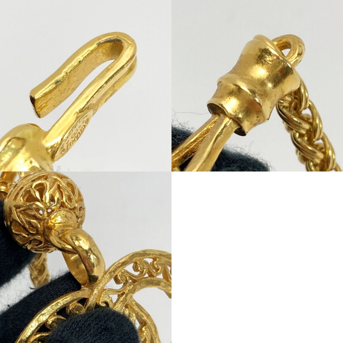 Chanel Cocomark Long Necklace 95a Gold GP Vintage