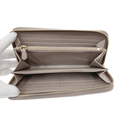 Prada Saffiano Long Wallet Round Zipper 1ml506 Beige