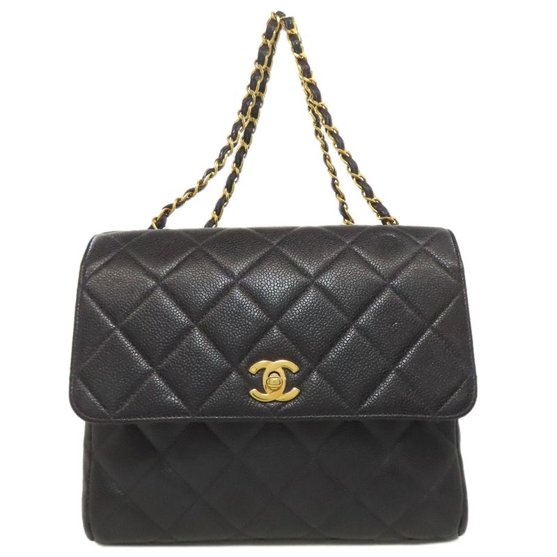 Chanel Matelasse Coco Mark Gold Hardware Shoulder Bag Grained Calfskin Women