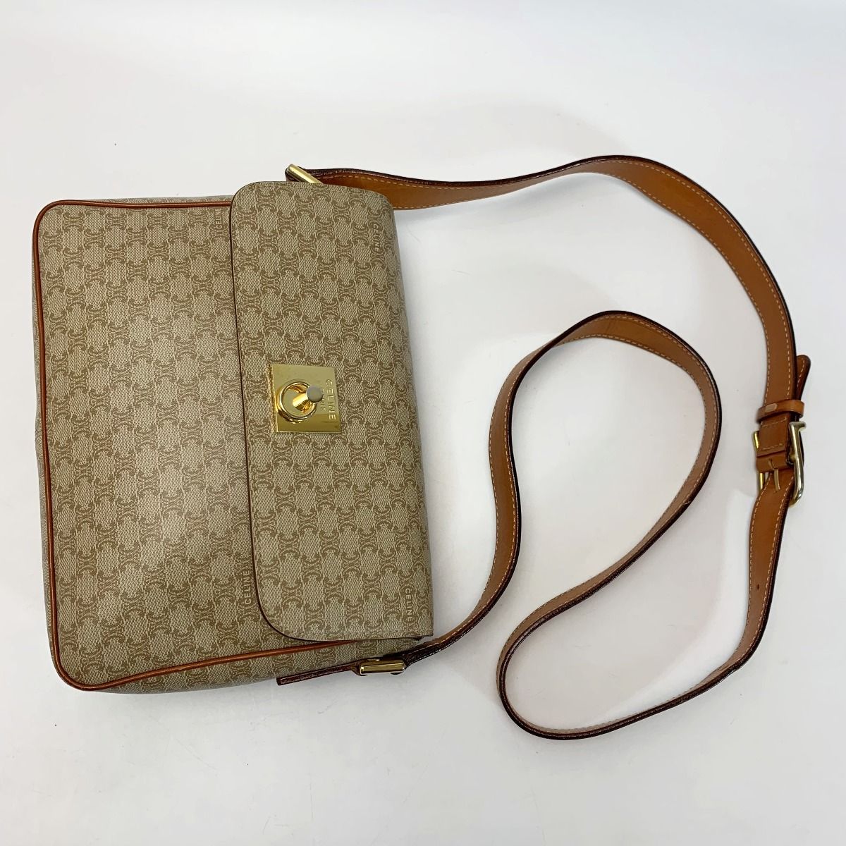 Celine Beige X Brown Shoulder Bag