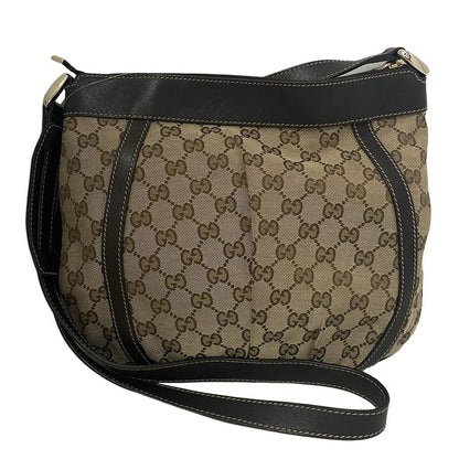 Gucci Shoulder Bag Abby 203257 Beige And Dark Brown Leather