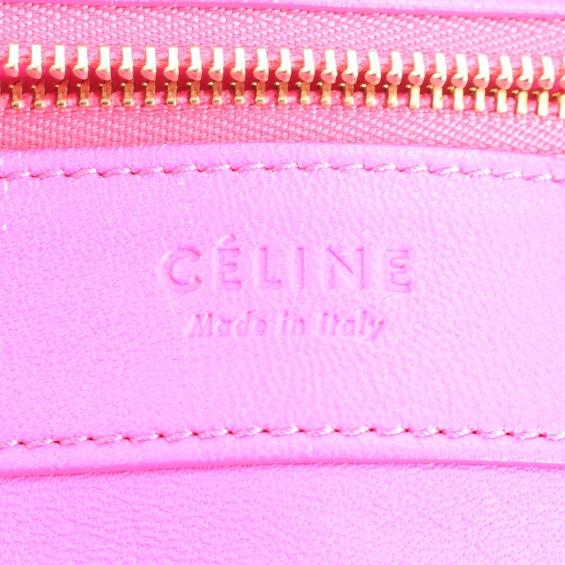 Celine Horizontal Cabas Leather Tote Bag Shoulder Hand Pink Bicolor A4 Ladies