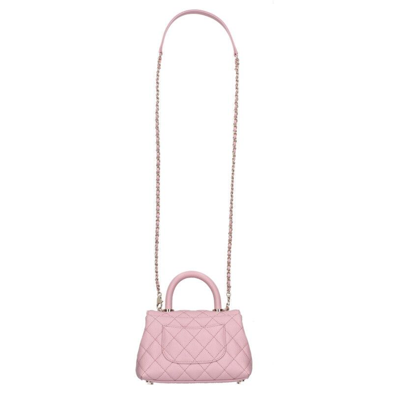 Chanel Top Handle Mini Coco Mark Caviar Skin 2-way Handbag Women