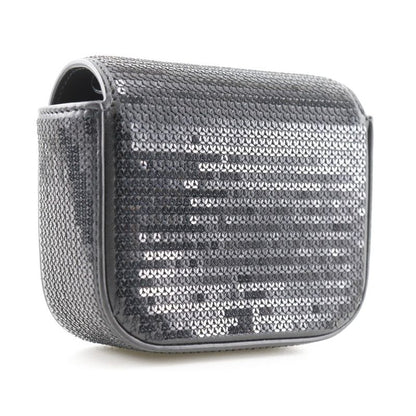 Celine Mini Triomphe 2WAY Clutch Leather X Sequins Black Ladies Shoulder Bag