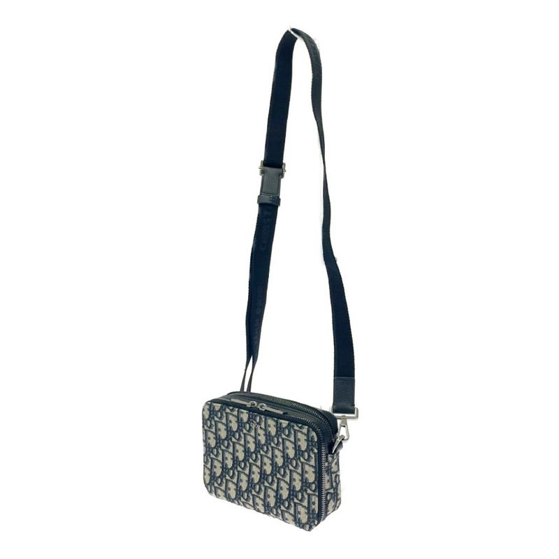 Dior 2obbc119yse Canvas Leather Oblique Strap Pouch Shoulder Bag 451657