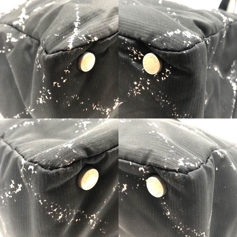 Chanel Former Travel Line Tote Bag A11833 5th Unit Nylon Black Ladies Pre-Owned