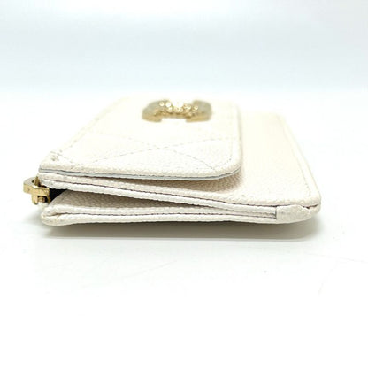 Chanel Long Wallet Coco Mark Caviar Skin White