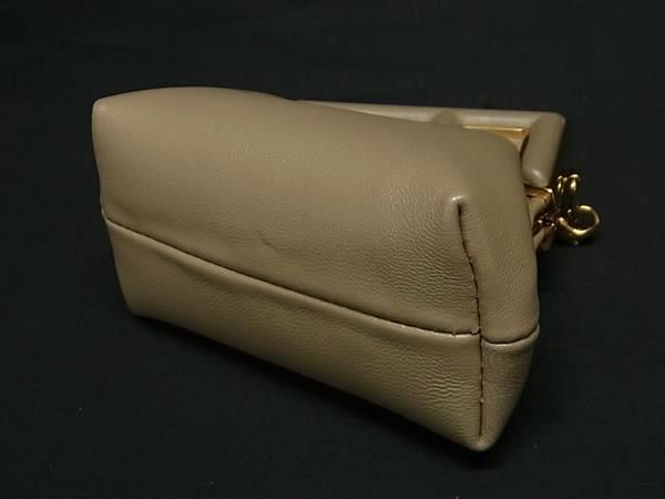 Fendi Nano First Leather 2WAY Crossbody Pouch Bag Charm Gray Fm7201