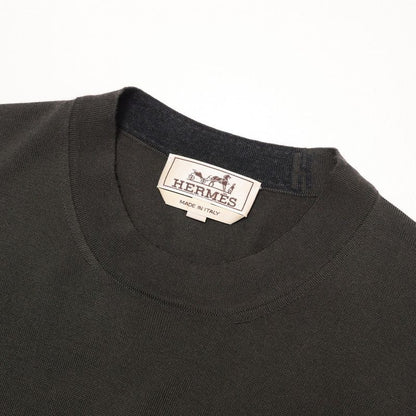 Hermes Sweater Size M Long Sleeve Knit Sweater Crew Neck Saddle