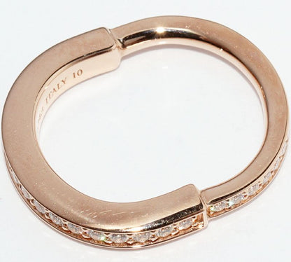 Tiffany & Co 18K Pink Gold Diamond 034ct Lock Ring Full Diamond