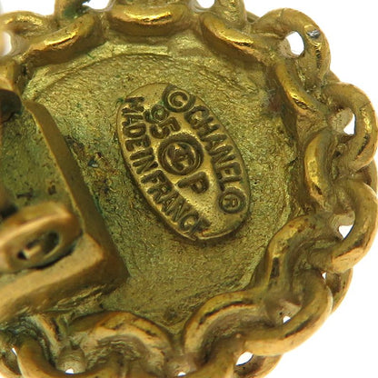 Chanel Vintage Guilloche Gold-Tone Earrings