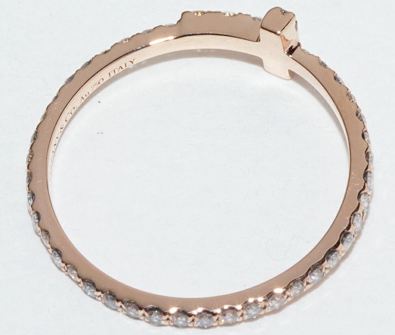 Tiffany & Co Ring 18K Pink Gold Diamond Total 019ct T-wire Full Circle Ring