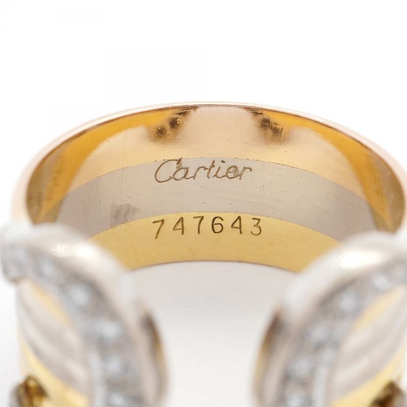 Cartier Ring 2C 18K Yellow Gold Yellow Gold 18K White Gold White Togo Old 18K