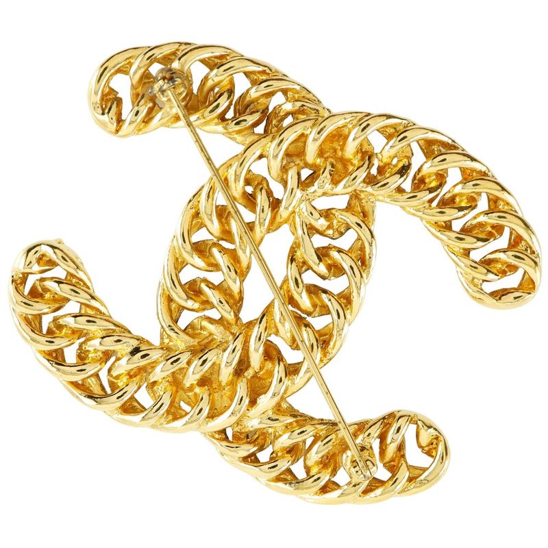 Chanel Chain Coco Mark Gold Plated Ladies 36.4g Brooch