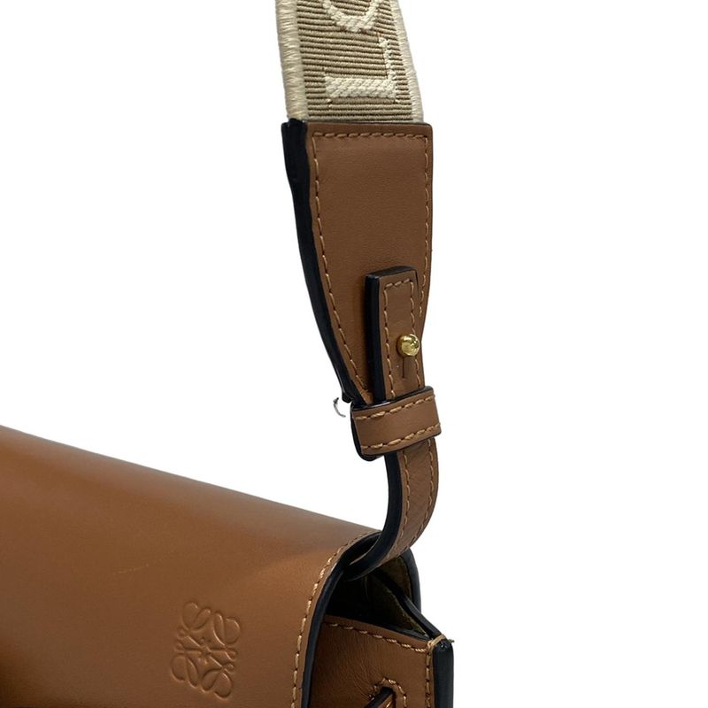 Loewe Shoulder Bag Gate Dual Bag Mini Brown Jacquard Strap Detachable