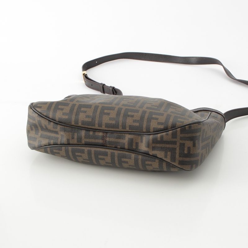 Fendi Zucca FF Logo Shoulder Bag 8bt209 Brown