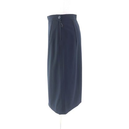 Hermes Vintage Margiela Period Knee Length Tight Skirt With H Button Navy 36