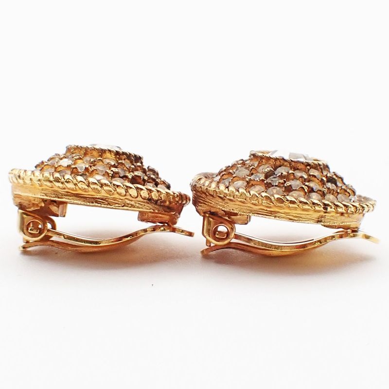 Chanel Ear Ring Stone Gold 63ka993