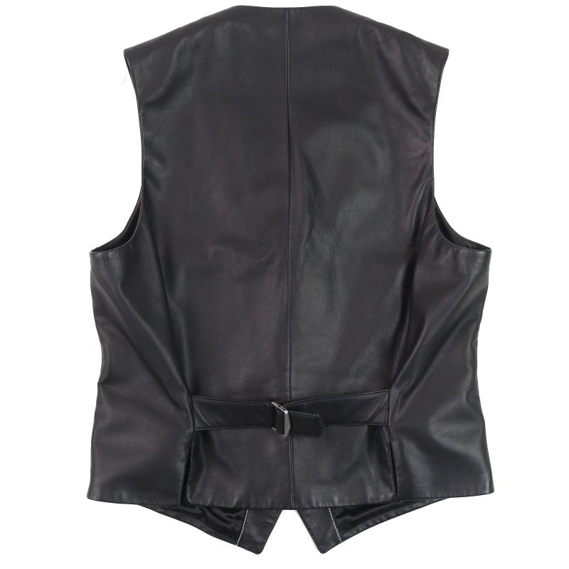 Hermes 18AW H843030ha0250 Lambskin Leather Gilet Vest Black 50 Hanger Made In