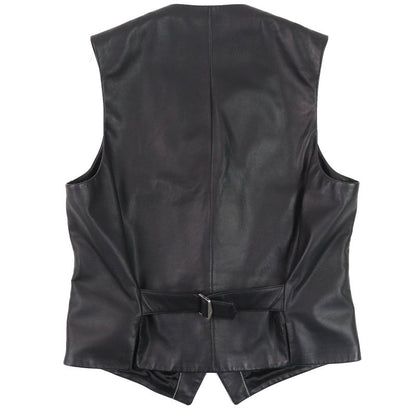 Hermes 18AW H843030ha0250 Lambskin Leather Gilet Vest Black 50 Hanger Made In