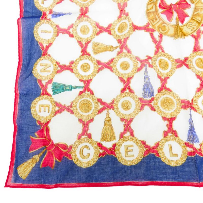 Celine Handkerchief Cotton Navy Red White Small Fashionable Ladies Women Celine