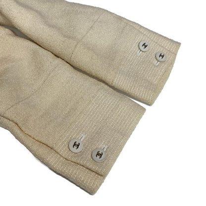 Chanel Jacket Size 38 M Women - P06411 Ivory Long Sleeves/shoulder Pads Wool