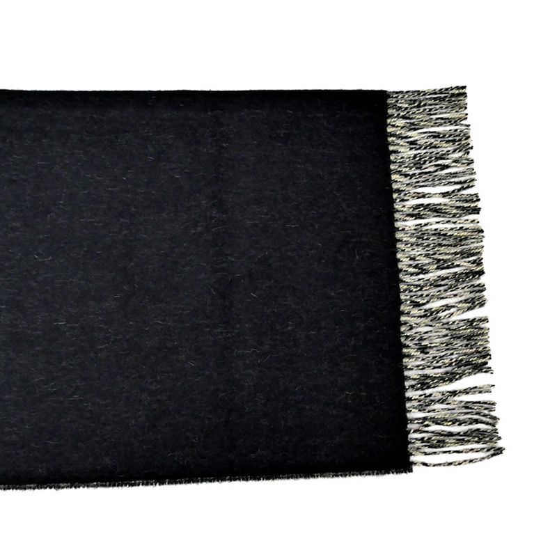 Hermes Muffler - Shawl Double Face Black Beige Cine Cashmere 100%