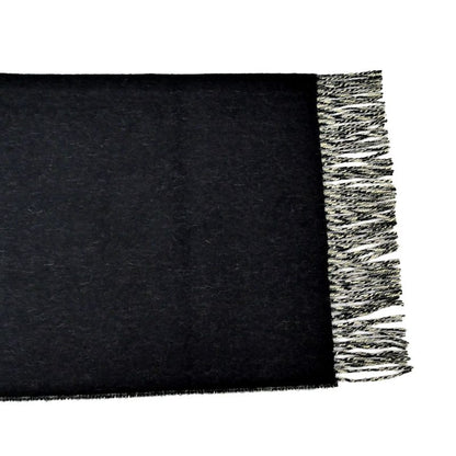 Hermes Muffler - Shawl Double Face Black Beige Cine Cashmere 100%