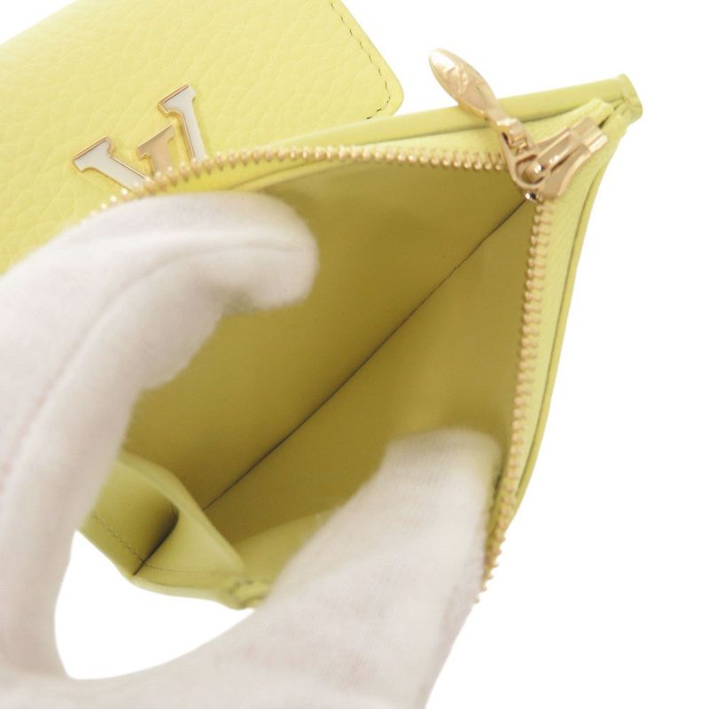 Louis Vuitton Portefeuille Capucines XS M83610 IC Chip Taurillon Leather Yellow
