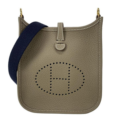Hermes Shoulder Bag Evelyn Tpmamazon Etoupe × Blue Indigo Gold Hardware